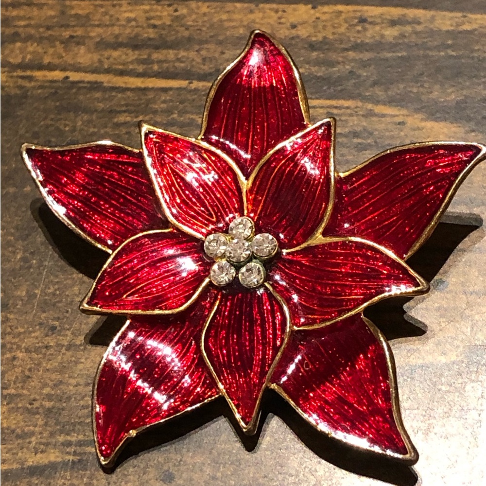Vintage Eisenberg Ice Poinsettia Brooch